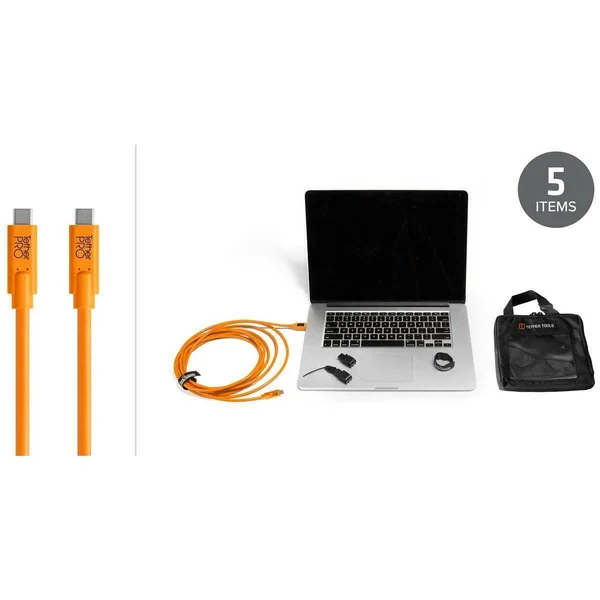 Tether Tools Starter Tethering Kit with 15& USB-C to USB-C Cable Orange
