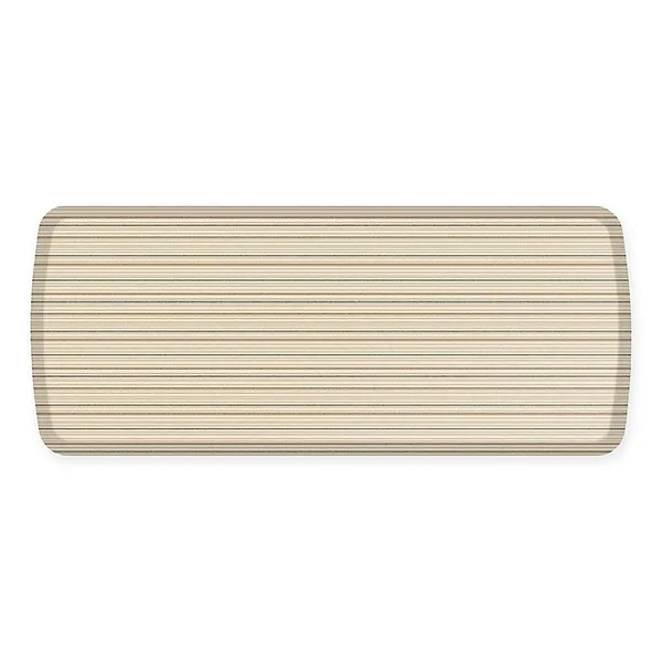 GelPro Elite Decorator Pinstripe 20x22 x 48x22 Kitchen Mat in British Beige