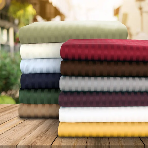 Superior 400 Thread Count Combed Cotton Striped Sheet Set Single Hunter Green California King