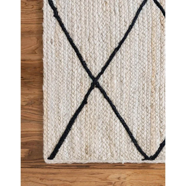 Braided Jute Rug Navy Blue - Rectangle 8& x 11&