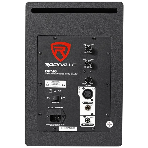 2 Rockville DPM6B Dual Powered 6.5x22 420 Watt Active Studio Monitors+Stands+Pads