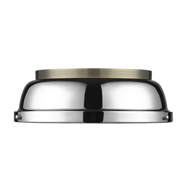 Golden Duncan 14x22 Flush Mount Lighting - Aged Brass 3602-14 AB-WHT