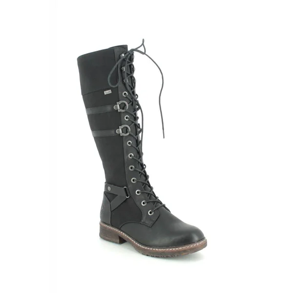 Rieker 94732-00 Warm Lined Black Knee High Boots 38 EU