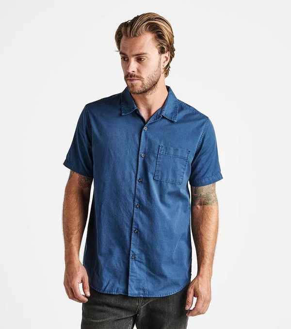 Well Worn Organic Cotton Button Up Shirt Light Blue, S