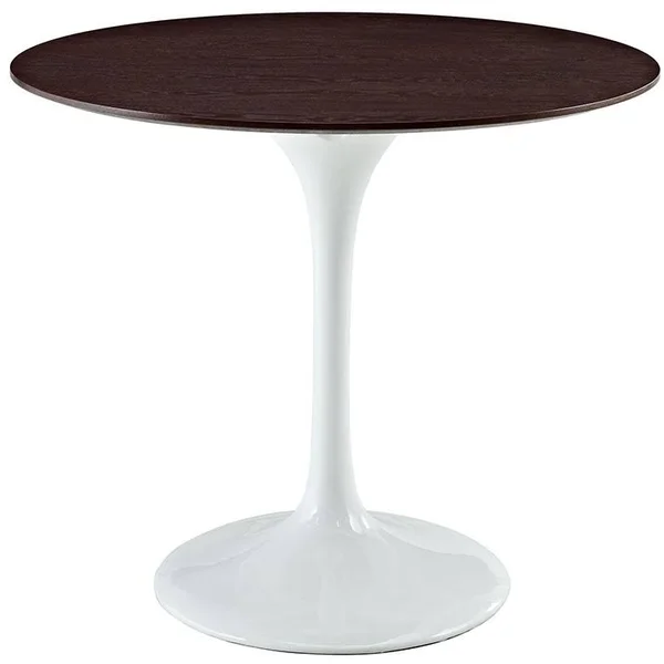 Modway Lippa 36x22 Walnut Dining Table - White