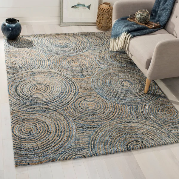 Safavieh Cape Cod CAP603A Area Rug Natural, Denim 4& x 6& Rectangle