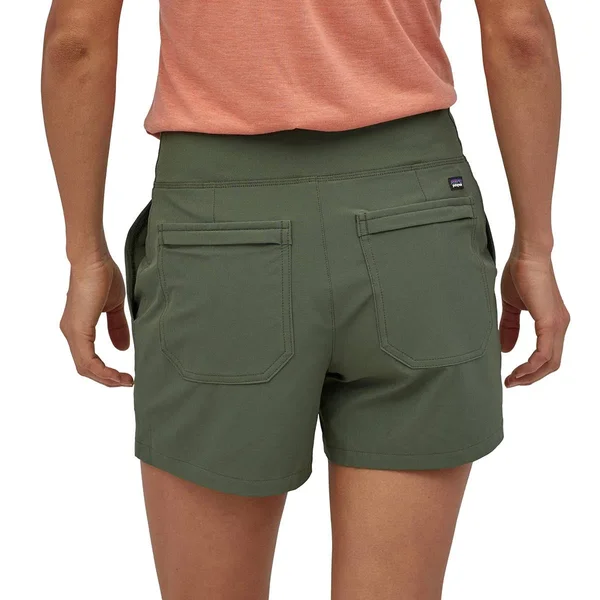 Patagonia Women's Happy Hike Shorts-4 inch Kale Green - L