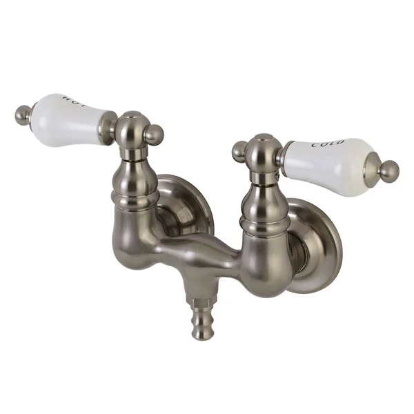 Kingston Brass AE33T8 Vintage 3-3/8x22 Wall Mount Tub Faucet, Brushed Nickel