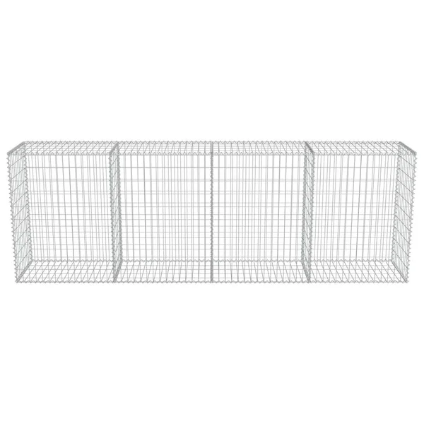 vidaXL Gabion Wall with Covers Galvanized Steel - 118x22x19.7x22x59x22