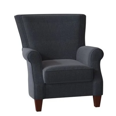 Biehl 34x22 Wide Armchair Winston Porter Body Fabric: Bluejean 23, Arm Covers: No, Leg Color: Manhattan