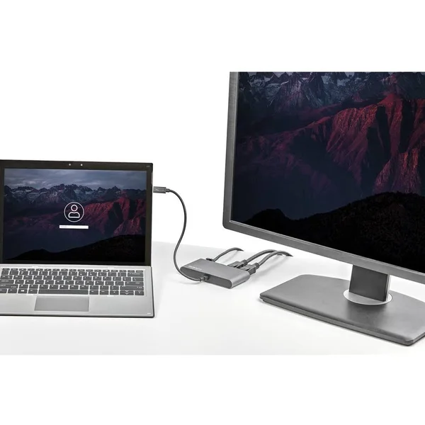 StarTech.com Thunderbolt 3 Mini Dock with Portable Dual Monitor TB3 Docking Station DisplayPort 4K 60Hz with 1x USB-A, GbE with