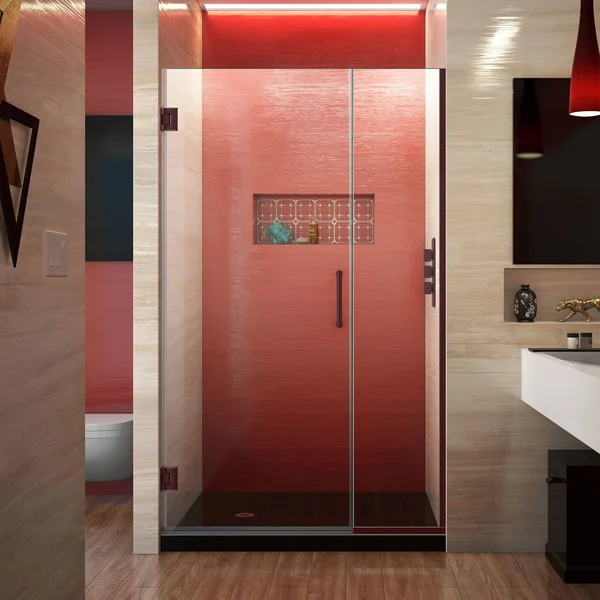 DreamLine SHDR-244107210-04 Unidoor Plus Hinged Shower DOOR - Brushed Nickel, 41 to 41-1/2x22 x 72x22