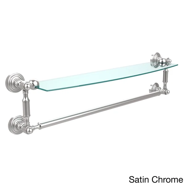 Allied Brass Waverly Place Collection 24x22 Glass Vanity Shelf with Integrated Towel Bar Oil Rubbed Bronze