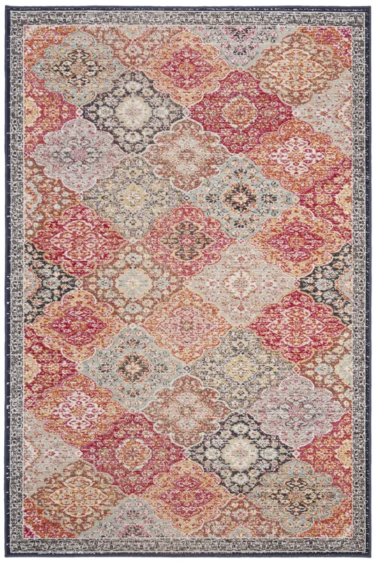 Safavieh Red/Aqua Montage Lyra Rug - 8x10 ft