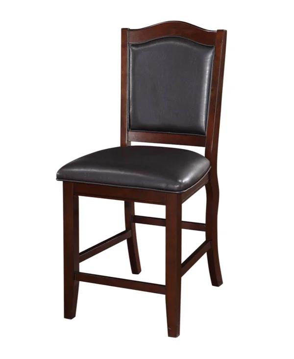 Wooden Armless High Chair Espresso Brown & Black Set of 2