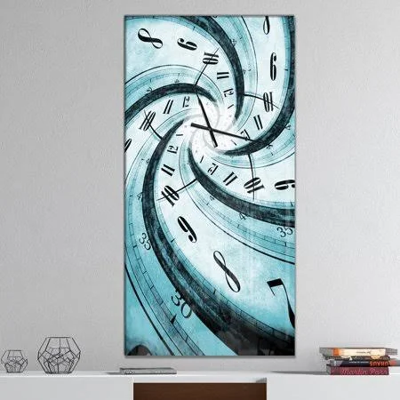 Designart 'Time Vortex Spiral' Oversized Contemporary Wall Clock - 24 in. Wide x 48 in. High