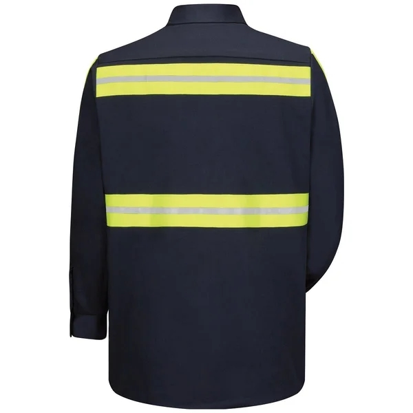 Red Kap Enhanced Visibility Cotton Work Shirt - SC30 - Navy, XXL