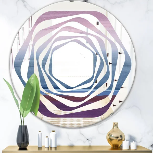Designart 24-in L x 24-in W Round Purple Polished Wall Mirror - MIR30053-C6-C24