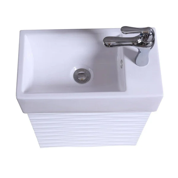 Renovators Supply Ripple 17 3/4x22 Narrow Wall Mounted Cabinet Vanity Bathroom Sink White with Faucet Drain and Overflow