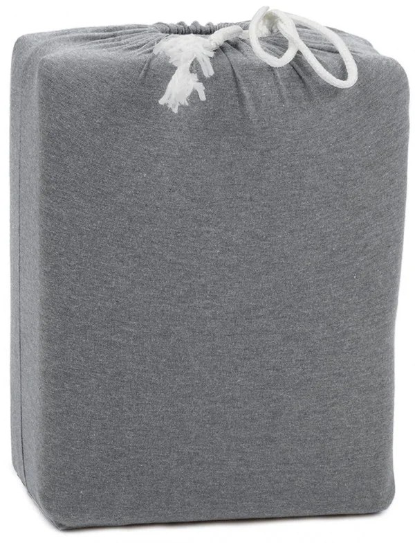 AmazonBasics Heather Jersey Sheet Set - Queen, Light Gray, 102 x 90 inches