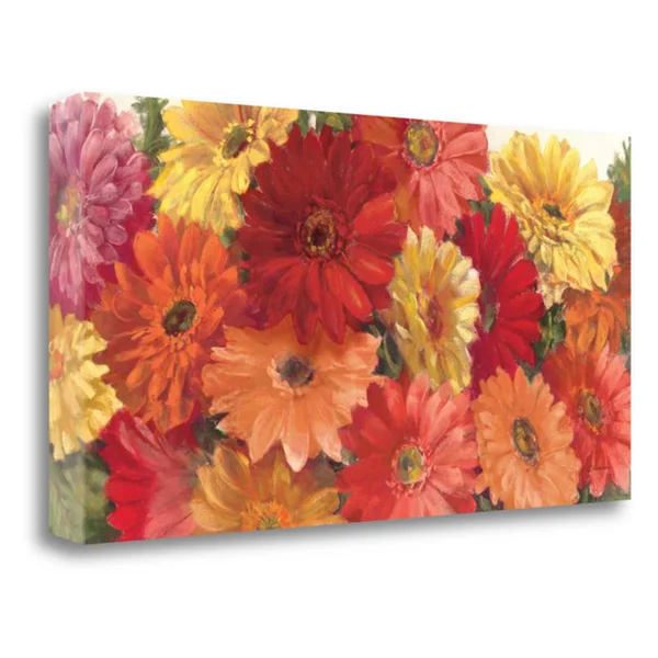 Tangletown Fine Art Bountiful Gerberas Crop Canvas Wall Art by Carol Rowan