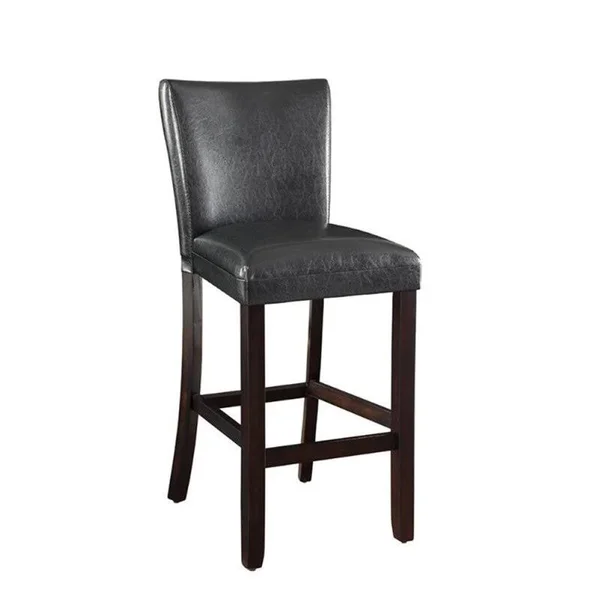 Bowery Hill 29 inch Faux Leather Bar Stool in Cappuccino, Black