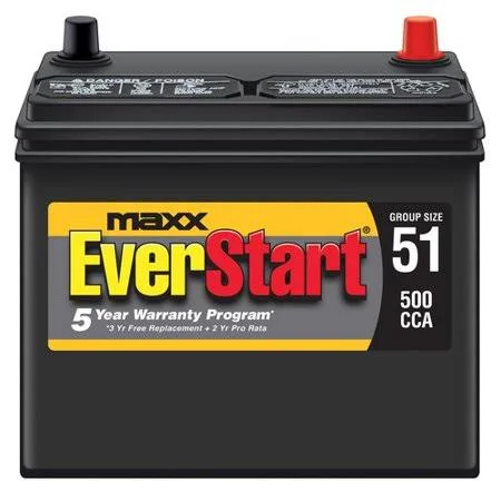 Everstart Maxx Lead Acid Automotive Battery, Groups Size 51