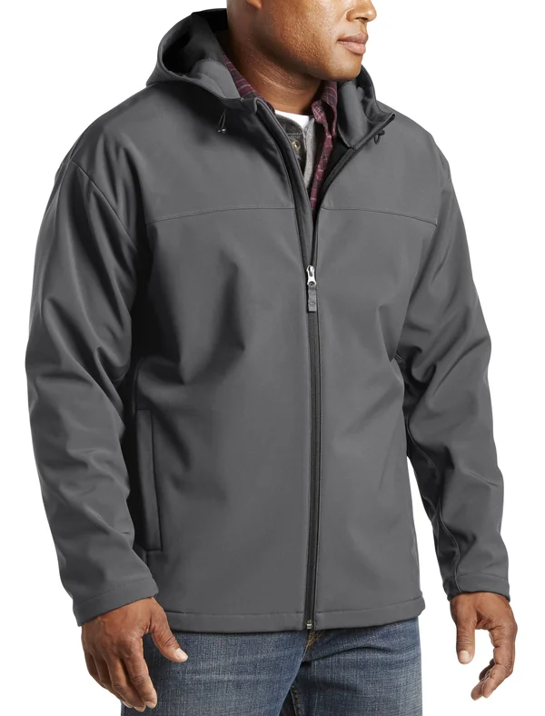 Harbor Bay Mens Big and Tall Hooded Bonded Fleece Jacket