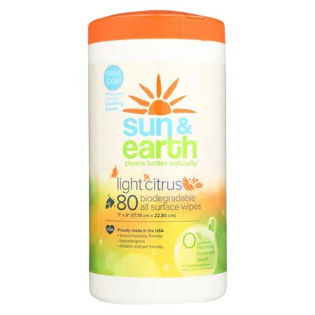 Sun & Earth All Purpose Wipes - Case of 6 - 80 ct