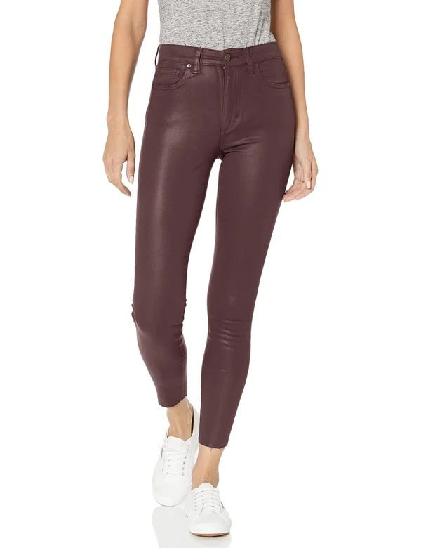 Joe&s Jeans The Charlie Skinny Ankle Jeans in Merlot - Red