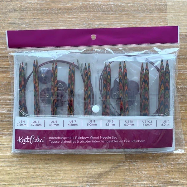 Knit Picks - Interchangeable Rainbow Wood Needle Set