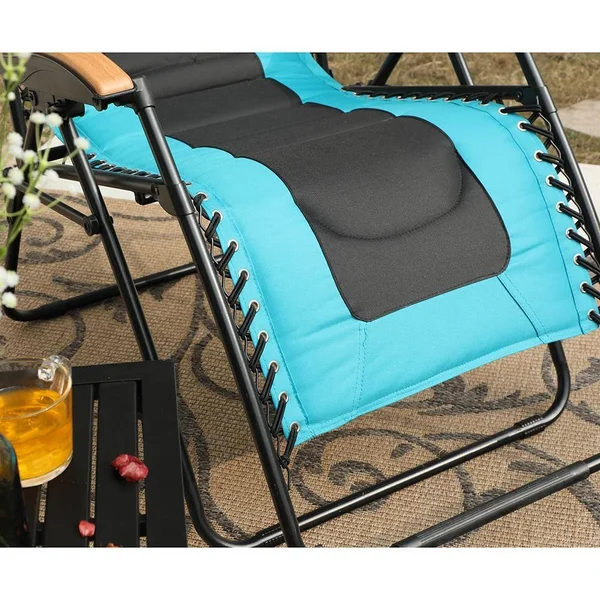 Phi Villa Oversized Padded Zero Gravity Chair with Cup Holder