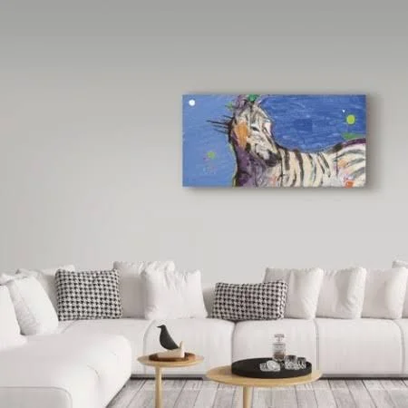 Trademark Fine Art Wap04089-C2447Gg Kellie Day 'Zebra Blue' Canvas Art