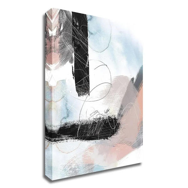 Tangletown Fine Art 36x22 x 24x22 Abstract Blush NO. 1 by Louis Duncan-He Print on Canvas