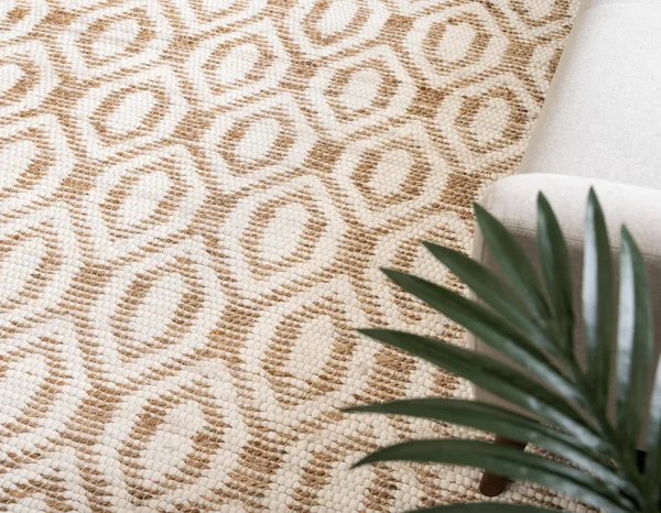 Unique Loom 3153289 4 x 6 ft. Chindi Jute Rectangle Rug White