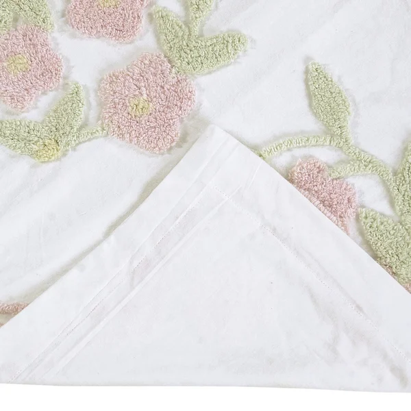 Better Trends Bloomfield Cotton Chenille Twin Bedspread - Rose
