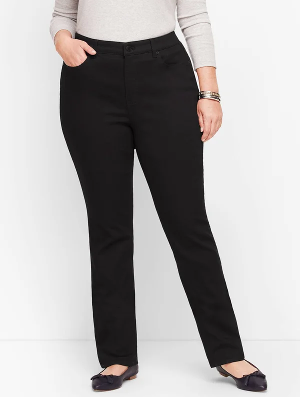 Plus Size Slim Ankle Jeans - Black - 18 Talbots