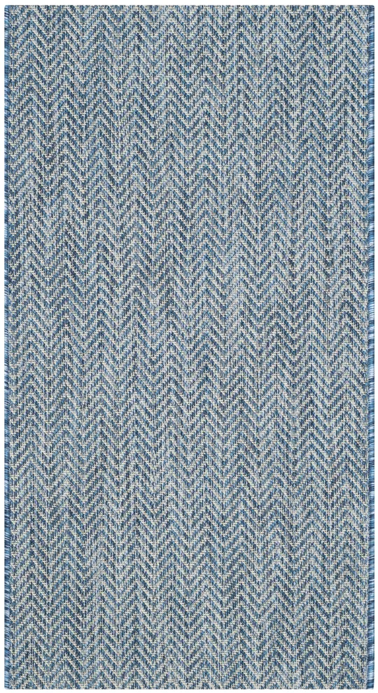 Safavieh Courtyard Navy - Grey Area Rug; 9& x 12&