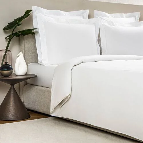 Frette Hotel Classic Duvet Cover - White Cotton - Twin - Bed Linens