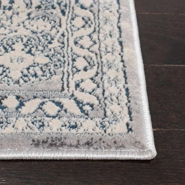 Safavieh Alhambra Alh628M 5&3x22 x 7&7x22 Cream and Blue Area Rug
