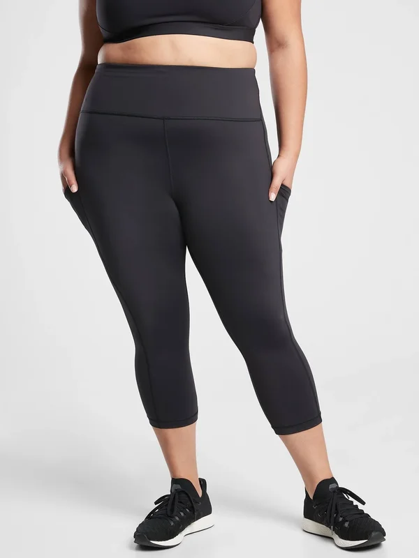 Athleta Women's Ultimate Stash Pocket Capri Black Tall Size Xs