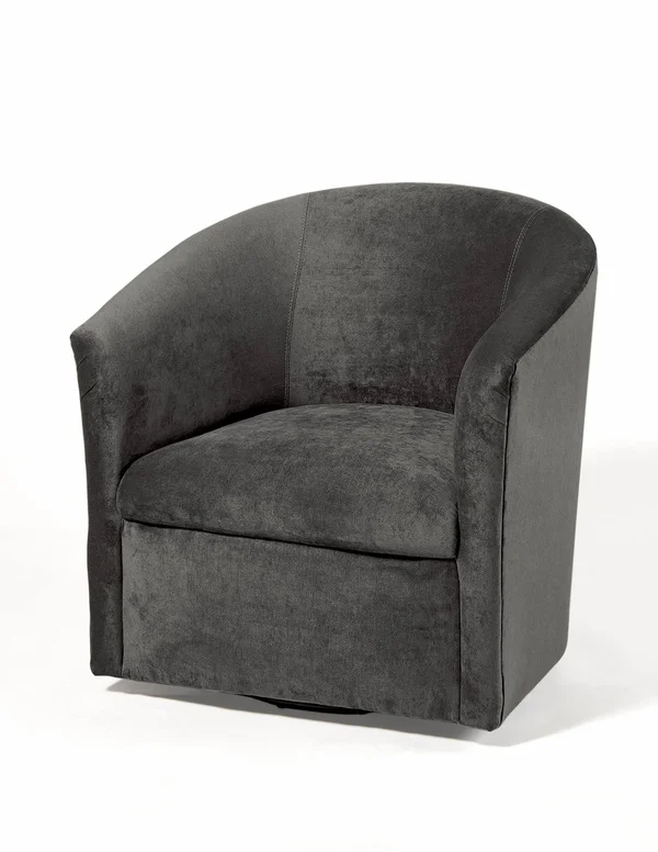 Comfort Pointe Elizabeth Ash Gray Microfiber Swivel Accent Chair