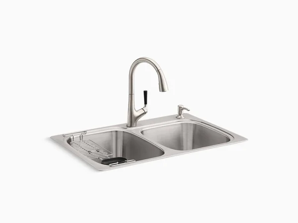 Kohler All-in-One Double Bowl Kitchen Sink Kit R75791-2PC-NA