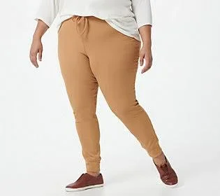 Koolaburra by Ugg Soft Brushed Rib Leggings with Drawstring, Size Large, Tan