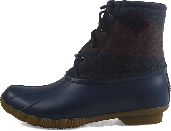Sperry Top-Sider Saltwater Varsity Stripe Wool Boot - Women's Navy/Wine, 9.5