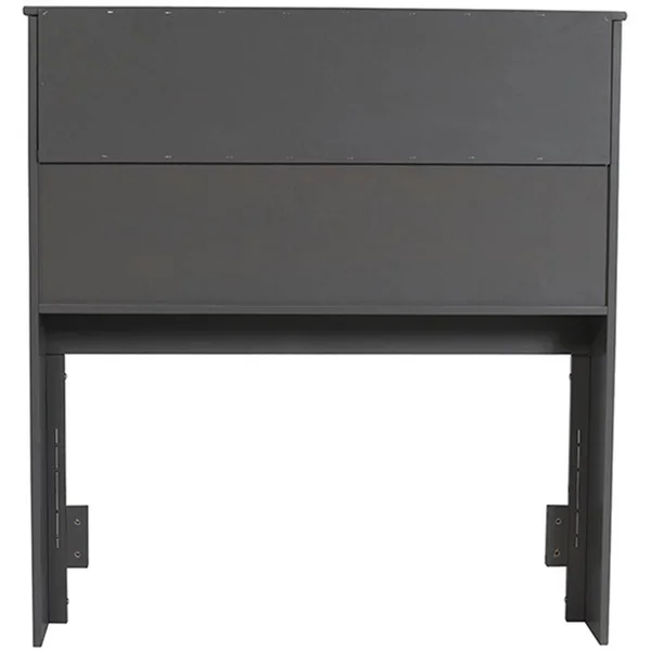 Bowery Hill Solid Wood Bookcase Twin Headboard in Gray