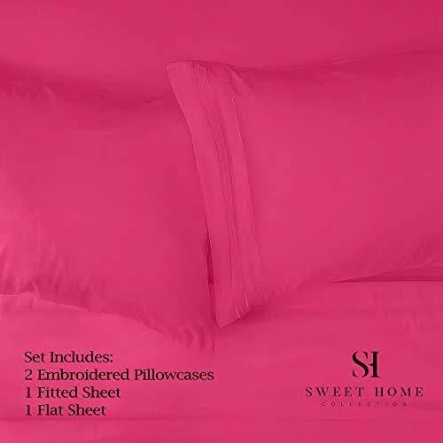 1500 Supreme Collection Extra Soft King Sheet Set - Fuscia- Luxury Bed Sheet Set with Deep Pocket Wrinkle Free Bed Sheets, King s