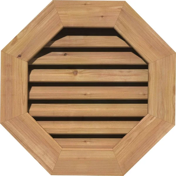 Ekena Millwork 32-in W x 32-in H Octagonal Gable Vent (37-in W x 37-in H Frame Size): Unfinished - Functional, Smooth Western Red