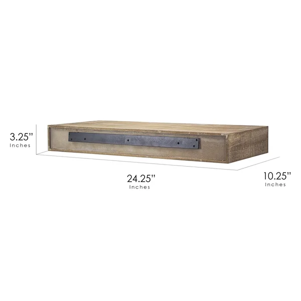 American Art Decor Family Wood Floating Wall Shelf - Brown