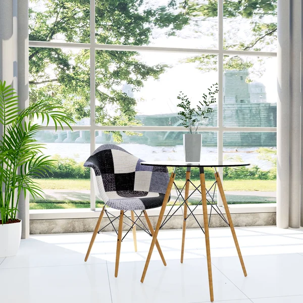 LeisureMod W24GRT2 Willow Fabric Eiffel Accent Chair, Set of 2
